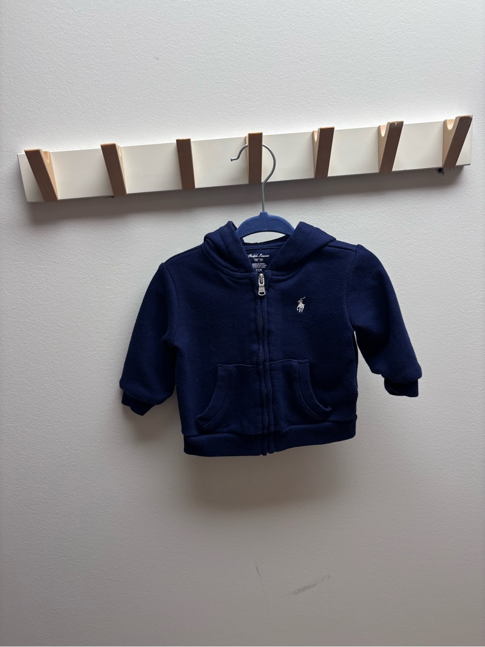 (5 for $20) Ralph Lauren Navy Baby Hooded Zip-Up Sweatshirt